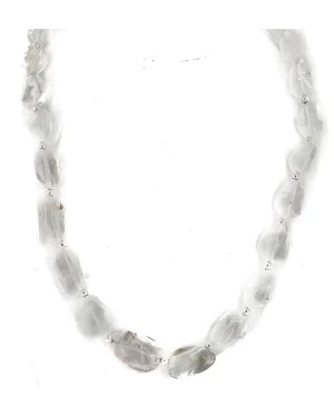 Certified Authentic Nickel Navajo Natural Quartz Native American Necklace 18265-2
