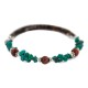Navajo Certified Authentic Natural Turquoise Goldstone Heishi Native American Adjustable Wrap Bracelet 13172-7