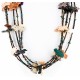 Carved Fetish $500 Large Certified Authentic 5 Strand Navajo .925 Sterling Silver Natural Turquoise Multicolor Stones Native American Necklace 15992-5