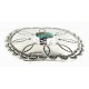 Certified Authentic Flower Navajo Nickel Natural Turquoise Native American Buckle 1204