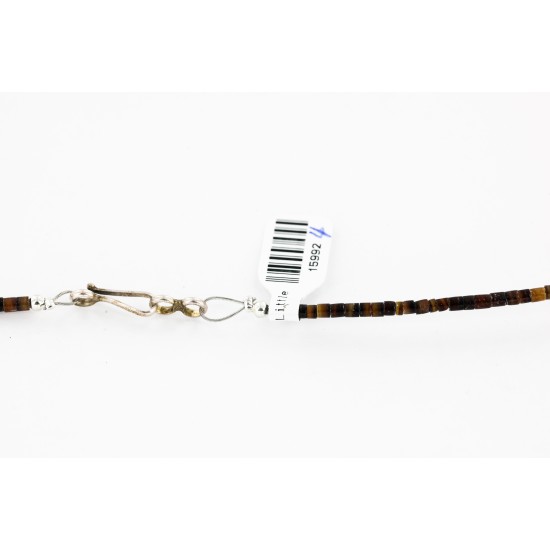 Carved Fetish 5 Strand Navajo .925 Sterling Silver Turquoise Multicolor Stones Native American Necklace 15992-4