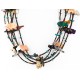 Carved Fetish 5 Strand Navajo .925 Sterling Silver Turquoise Multicolor Stones Native American Necklace 15992-4