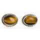 Certified Authentic Handmade Navajo .925 Sterling Silver Natural Tigers Eye Stud Native American Earrings 24391-3