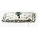 Certified Authentic Handmade Navajo Nickel Natural Turquoise Native American Buckle 1204-5