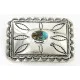 Certified Authentic Handmade Navajo Nickel Natural Turquoise Native American Buckle 1204-5