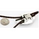Handmade Certified Authentic Navajo .925 Sterling Silver Natural Turquoise Native American Bolo Tie  24392-1
