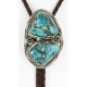 Handmade Certified Authentic Navajo .925 Sterling Silver Natural Turquoise Native American Bolo Tie  24392-1
