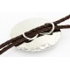 Handmade Certified Authentic Navajo Nickel Natural Jasper Native American Bolo Tie  24393-3