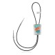 Handmade Certified Authentic Navajo .925 Sterling Silver Native American Natural Turquoise Coral Bolo Tie 34180