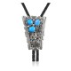 Handmade Certified Authentic Navajo .925 Sterling Silver Native American Natural Turquoise Bolo Tie 34188