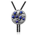 Handmade Certified Authentic Navajo .925 Sterling Silver Native American Lapis Bolo Tie 34189