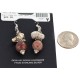 .925 Sterling Silver Hooks Certified Authentic Navajo Natural White Howlite Jasper Native American Dangle Earrings 18291-4