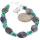 Navajo .925 Sterling Silver Certified Authentic Natural Turquoise Lapis Native American Bracelet 13174-2