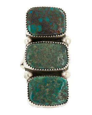 Handmade Navajo .925 Sterling Silver Natural Turquoise Ring 18292