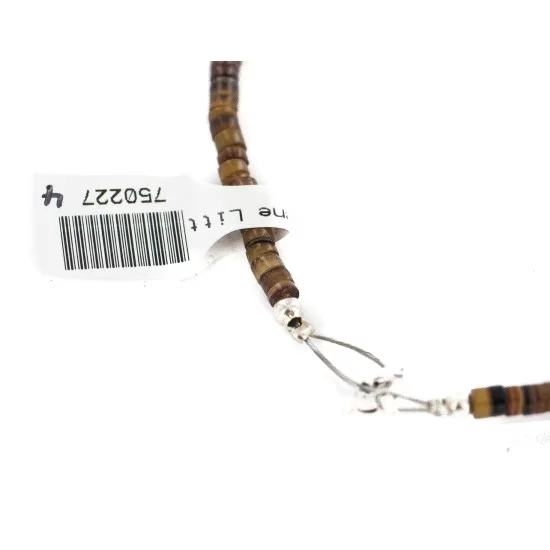 .925 Sterling Silver Certified Authentic Navajo Natural Turquoise Jasper Bone Native American Necklace 750227-4 .925 Sterling Silver Certified Authentic Navajo Natural Turquoise Jasper Bone Native American Necklace 750227-4