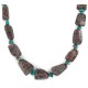 .925 Sterling Silver Certified Authentic Navajo Natural Turquoise Jasper Hematite Native American Necklace 25342-4
