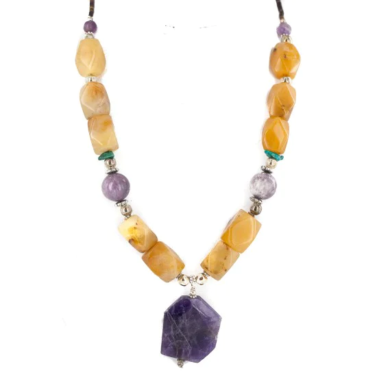 .925 Sterling Silver Certified Authentic Navajo Natural Turquoise Agate Charoite Amethyst Native American Necklace 25342-2 .925 Sterling Silver Certified Authentic Navajo Natural Turquoise Agate Charoite Amethyst Native American Necklace 25342-2