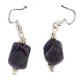 .925 Sterling Silver Hooks Certified Authentic Navajo Natural Amethyst Native American Dangle Earrings 18290-12