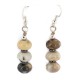 .925 Sterling Silver Hooks Certified Authentic Navajo Natural Hematite Agate Native American Dangle Earrings 18290-14