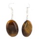 .925 Sterling Silver Hooks Certified Authentic Navajo Natural Tigers Eye Native American Dangle Earrings 18290-9