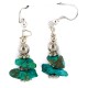 .925 Sterling Silver Hooks Certified Authentic Navajo Natural Turquoise Native American Dangle Earrings 18290-15