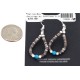 .925 Sterling Silver Hooks Certified Authentic Navajo Natural Heishi Hoop Native American Earrings 18290-10