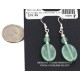.925 Sterling Silver Hooks Certified Authentic Navajo Natural Jade Native American Earrings 18290-7