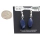 .925 Sterling Silver Hooks Certified Authentic Navajo Natural Lapis Lazuli Native American Earrings 18290-4