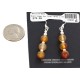 .925 Sterling Silver Hooks Certified Authentic Navajo Natural Carnelian Native American Dangle Earrings 18290-6