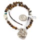 .925 Sterling Silver Certified Authentic Navajo White Howlite Tigers Eye Native American Necklace 750224-3