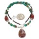 .925 Sterling Silver Certified Authentic Navajo Natural Turquoise Red Jasper Native American Necklace 750225-3