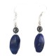 .925 Sterling Silver Hooks Certified Authentic Navajo Natural Lapis Lazuli Native American Earrings 18290-4