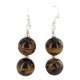 .925 Sterling Silver Hooks Certified Authentic Navajo Natural Tigers Eye Native American Dangle Earrings 18289-5