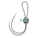 Feather .925 Sterling Silver Certified Authentic Handmade Navajo Native American Natural Turquoise Bolo Tie 34192