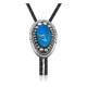 Handmade Certified Authentic Navajo .925 Sterling Silver Native American Natural Turquoise Bolo Tie 34194 Handmade Certified Authentic Navajo .925 Sterling Silver Native American Natural Turquoise Bolo Tie 34194