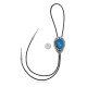 Handmade Certified Authentic Navajo .925 Sterling Silver Native American Natural Turquoise Bolo Tie 34194