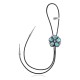 Handmade Certified Authentic Navajo .925 Sterling Silver Native American Natural Turquoise Bolo Tie 34200 Handmade Certified Authentic Navajo .925 Sterling Silver Native American Natural Turquoise Bolo Tie 34200