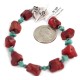 Navajo Nickel Certified Authentic Natural Turquoise Coral Hematite Native American Bracelet 13176-3