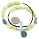 .925 Sterling Silver Certified Authentic Navajo Natural Turquoise Gaspeite Native American Necklace 750231-3