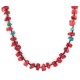 .925 Sterling Silver Certified Authentic Navajo Natural Turquoise Coral Native American Necklace 750232-4 .925 Sterling Silver Certified Authentic Navajo Natural Turquoise Coral Native American Necklace 750232-4