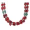 2 Strand .925 Sterling Silver Certified Authentic Navajo Natural Turquoise Coral Native American Necklace 750229