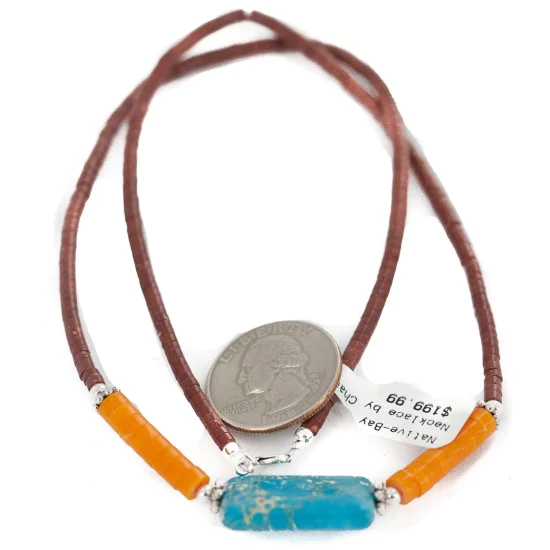 .925 Sterling Silver Certified Authentic Navajo Heishi Native American Necklace 750233 .925 Sterling Silver Certified Authentic Navajo Heishi Native American Necklace 750233