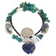 .925 Sterling Silver Heart Certified Authentic Navajo Natural Turquoise Lapis Native American Necklace  750226-2