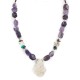 .925 Sterling Silver Certified Authentic Navajo White Howlite Amethyst Hematite Native American Necklace 750232-3