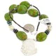.925 Sterling Silver Certified Authentic Navajo White Howlite Gaspeite Hematite Native American Necklace 750230-7