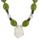 .925 Sterling Silver Certified Authentic Navajo White Howlite Gaspeite Hematite Native American Necklace 750230-7