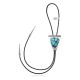 Handmade Certified Authentic Navajo .925 Sterling Silver Native American Natural Turquoise Bolo Tie 34198