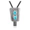 Handmade Certified Authentic Navajo .925 Sterling Silver Native American Natural Turquoise Bolo Tie 34201