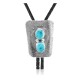 Handmade Certified Authentic Navajo .925 Sterling Silver Native American Natural Turquoise Bolo Tie 34201