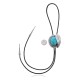 Feather .925 Sterling Silver Certified Authentic Handmade Navajo Native American Natural Turquoise Bolo Tie 34204